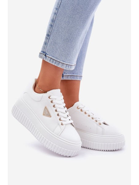 Stylish Sneakers On Massive Platform White Vallexia