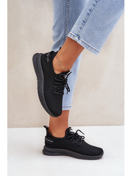 Mesh Slip-On Sports Shoes Women Black Harice