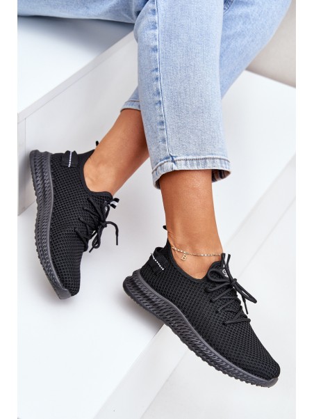 Mesh Slip-On Sports Shoes Women Black Harice