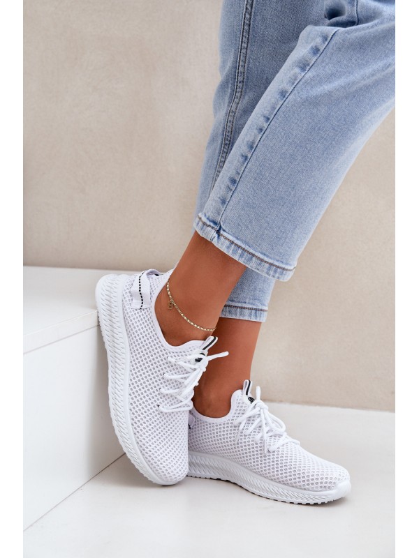 Mesh Slip On Sports Shoes Women White Harice