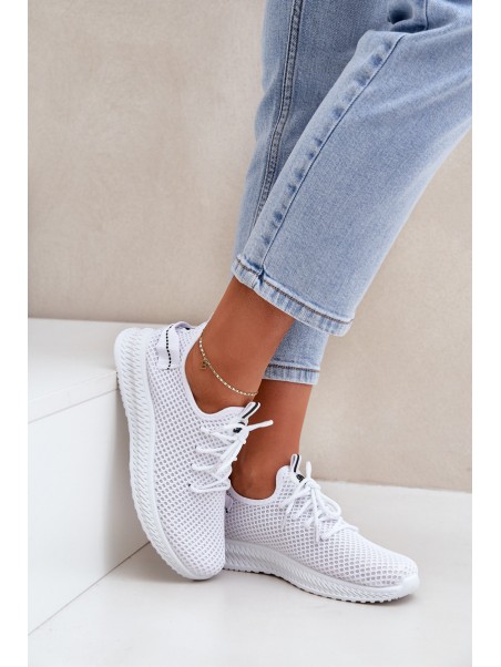 Mesh Slip On Sports Shoes Women White Harice