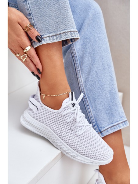 Mesh Slip On Sports Shoes Women White Harice