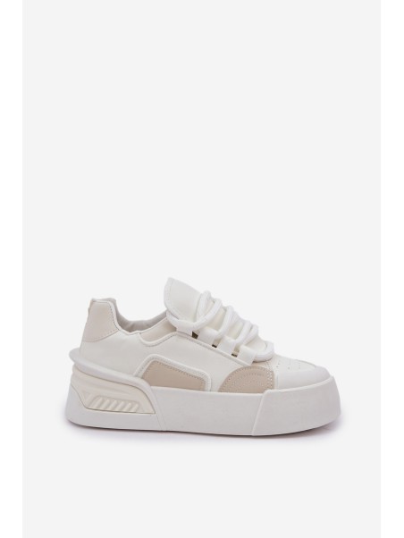 Women's Sneakers With Thick Laces On Platform White Laloma