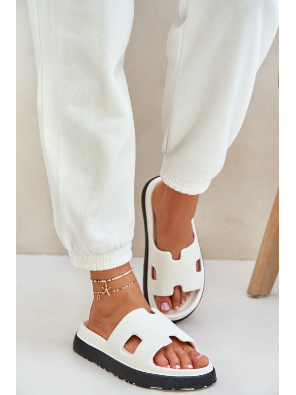 Foam Slippers With Cutouts White Neladith