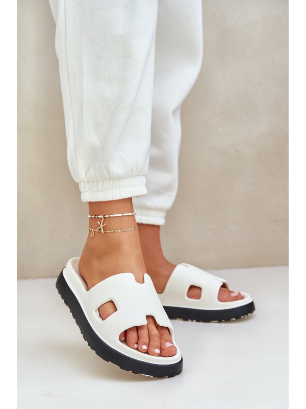 Foam Slippers With Cutouts White Neladith 2