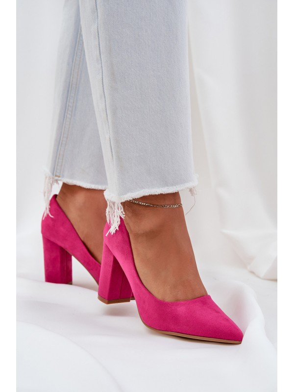 Moteriški aukštakulniai „Block Eco Suede“ fuksijos spalvos „Florena“