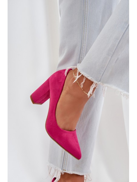 Moteriški aukštakulniai „Block Eco Suede“ fuksijos spalvos „Florena“