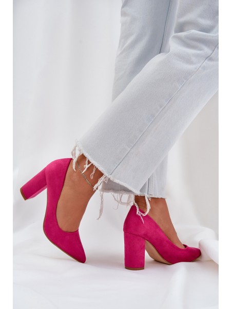 Moteriški aukštakulniai „Block Eco Suede“ fuksijos spalvos „Florena“