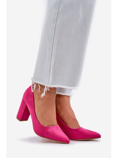 Moteriški aukštakulniai „Block Eco Suede“ fuksijos spalvos „Florena“