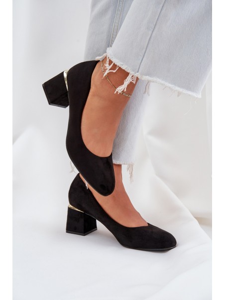 Eco Suede Heels Black Veniffia