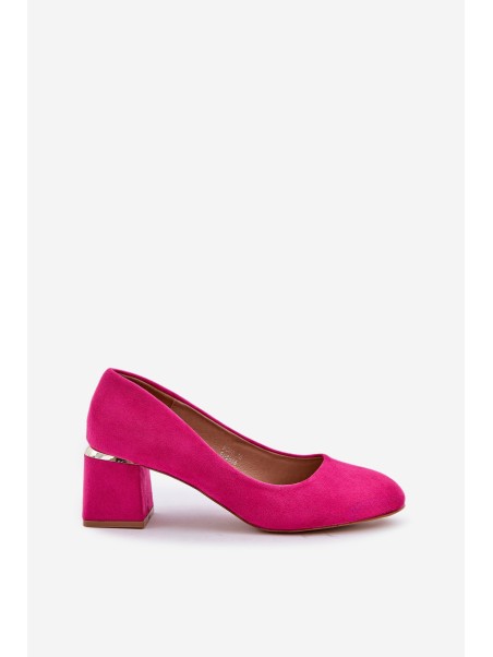 Eco Suede Heels On A Block Heel Fuchsia Veniffia