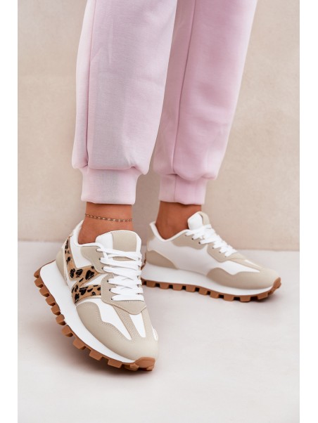 Sneakers Sports Shoes Women's Leopard Beige Kalelia