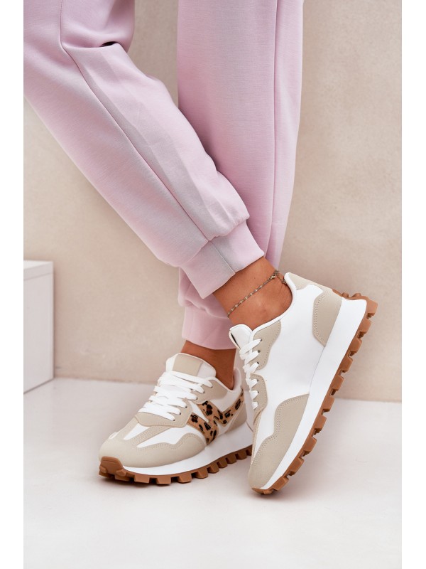 Sneakers Sports Shoes Women's Leopard Beige Kalelia
