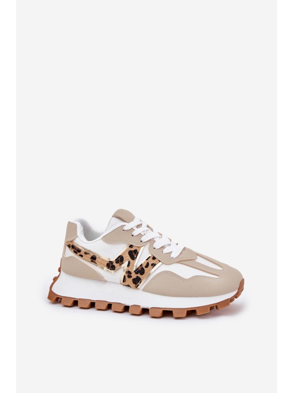 Sneakers Sports Shoes Women's Leopard Beige Kalelia