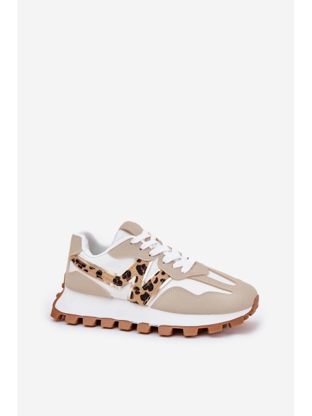 Sneakers Sports Shoes Women's Leopard Beige Kalelia