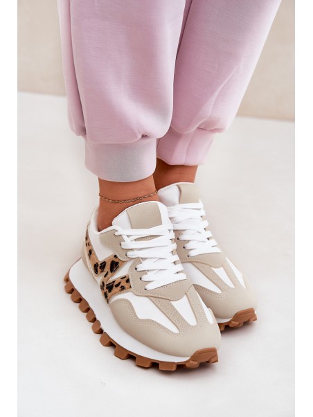 Sneakers Sports Shoes Women's Leopard Beige Kalelia