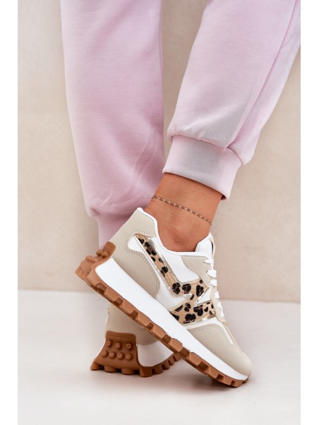 Sneakers Sports Shoes Women's Leopard Beige Kalelia