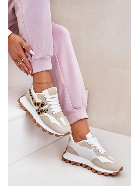 Sneakers Sports Shoes Women's Leopard Beige Kalelia