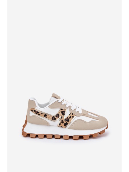 Sneakers Sports Shoes Women's Leopard Beige Kalelia