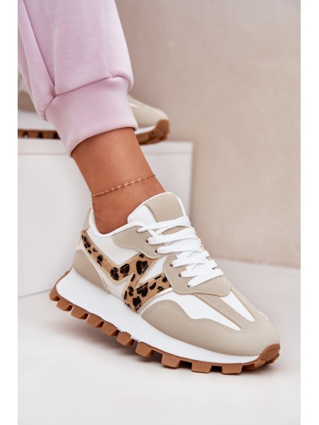 Sneakers Sports Shoes Women's Leopard Beige Kalelia