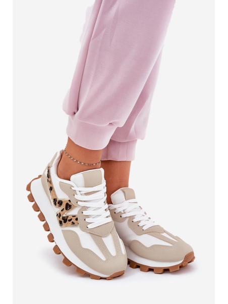 Sneakers Sports Shoes Women's Leopard Beige Kalelia