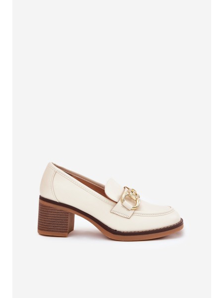 Women's Shoes With Golden Detail On Heel Beige Draciela