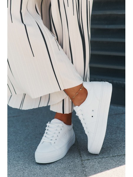 Eco leather women's sneakers on platform Big Star RR274298 white