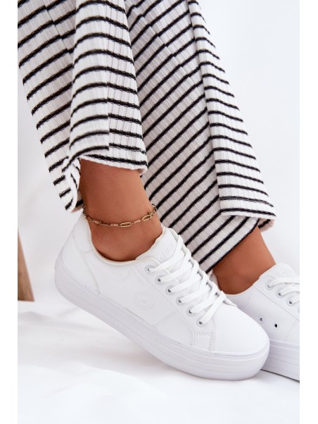 Eco leather women's sneakers on platform Big Star RR274298 white