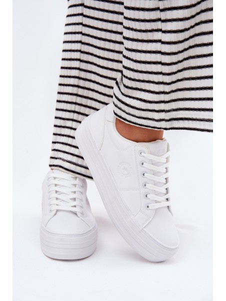 Eco leather women's sneakers on platform Big Star RR274298 white