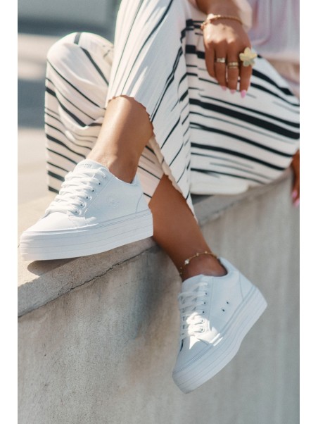 Eco leather women's sneakers on platform Big Star RR274298 white