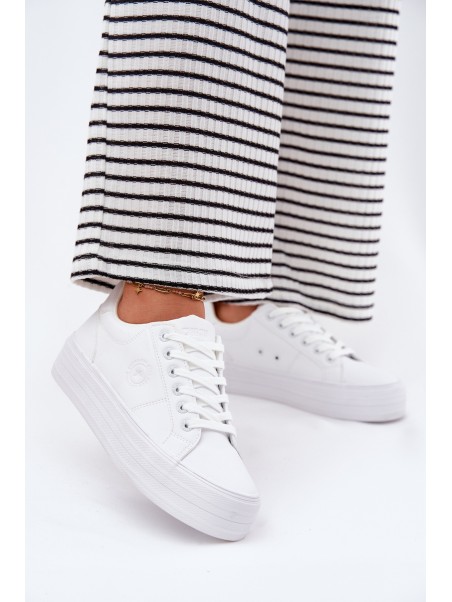 Eco leather women's sneakers on platform Big Star RR274298 white