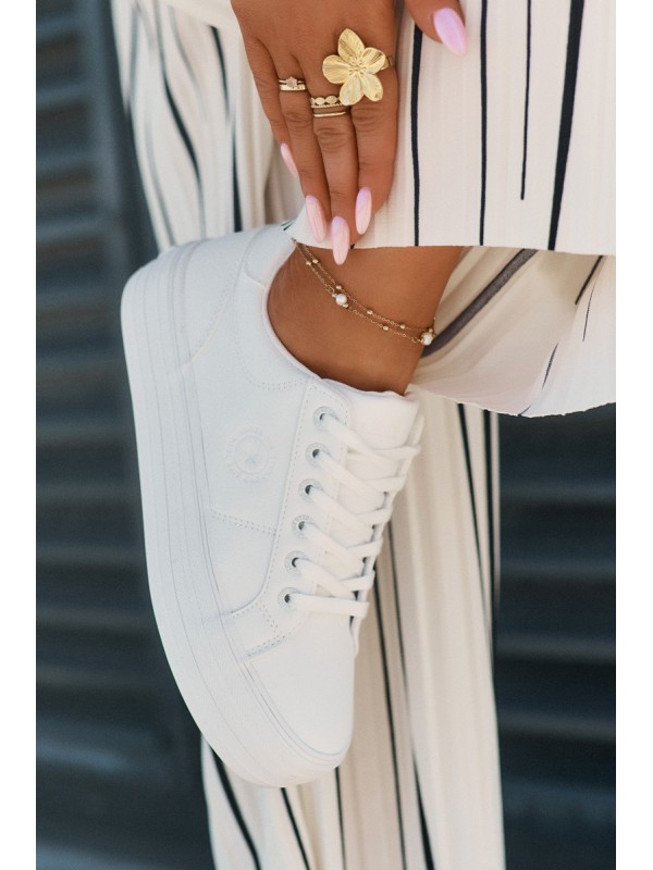 Eco leather women's sneakers on platform Big Star RR274298 white