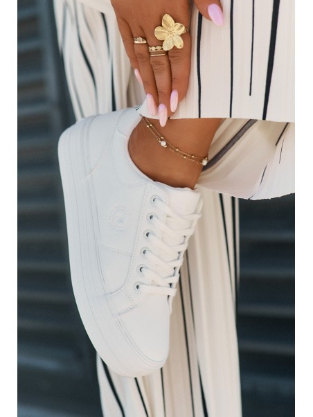 Eco leather women's sneakers on platform Big Star RR274298 white