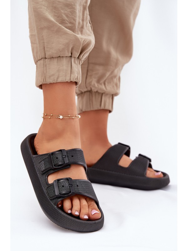 Women's Platform Sandals With Buckles Black Nitiana 2