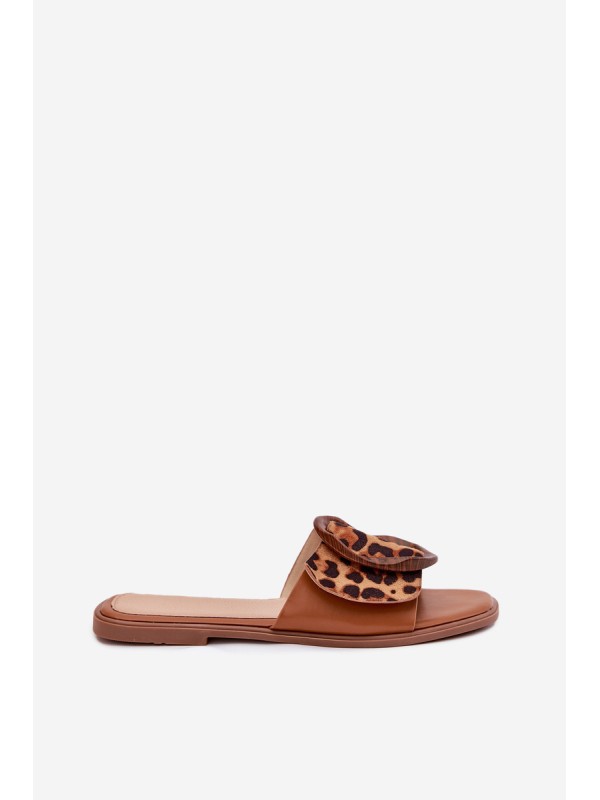 Flat Women's Slippers With Decorative Buckle Leopard Luwam Flat Women's Slippers With Decorative Buckle Leopard Luwam