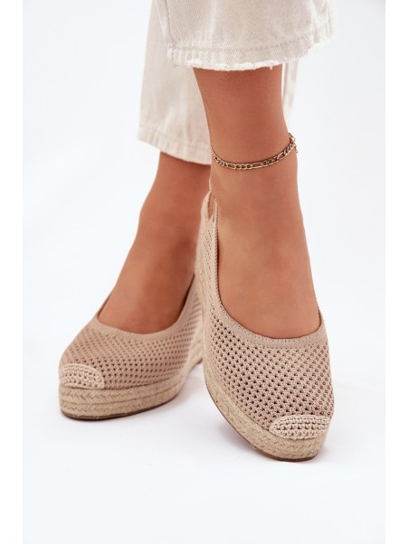 Wedge Sandals For Women With Braiding Dark Beige Tulliata
