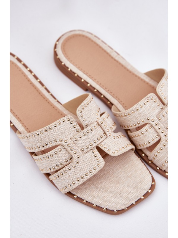 Embellished flat sandals beige Anniles Embellished flat sandals beige Anniles