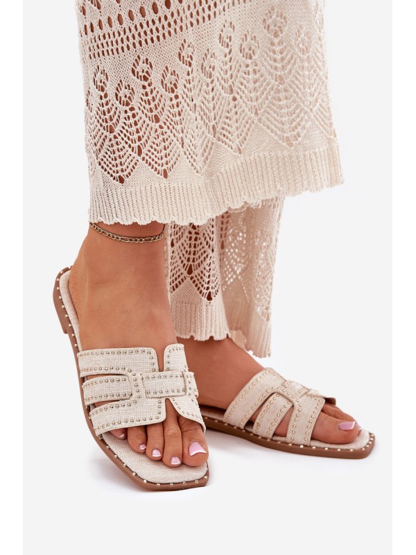 Embellished flat sandals beige Anniles Embellished flat sandals beige Anniles