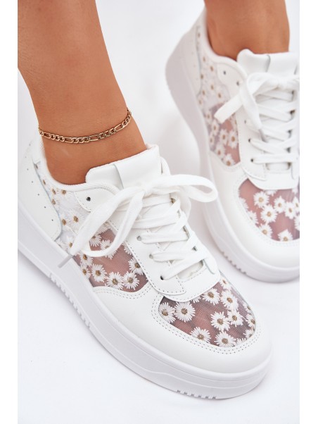 Tinkliniai moteriški sportbačiai „Daisies White“ Jenithra