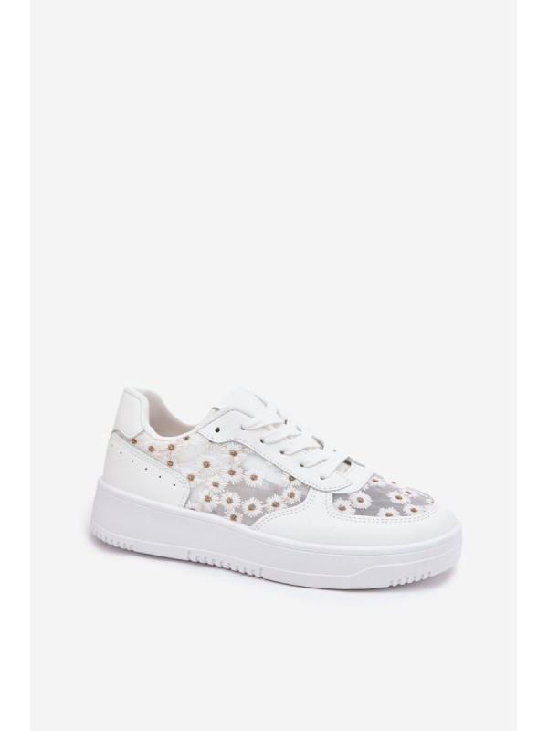 Mesh Women's Sneakers Daisies White Jenithra