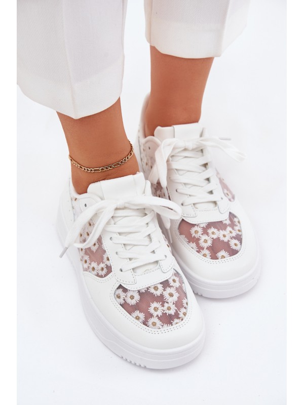 Tinkliniai moteriški sportbačiai „Daisies White“ Jenithra