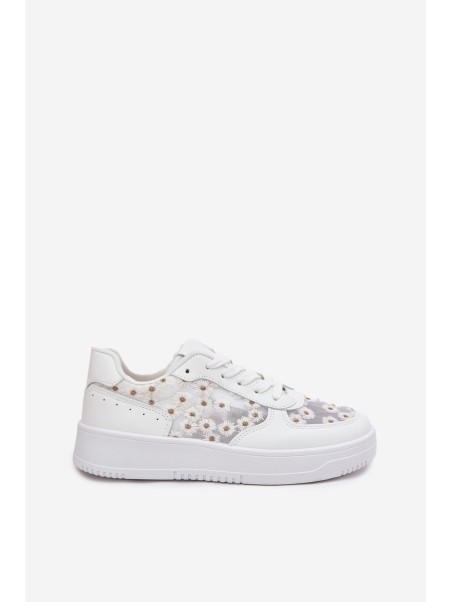 Mesh Women's Sneakers Daisies White Jenithra