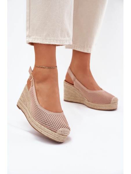 Womens wedge sandals with braiding pink Tulliata