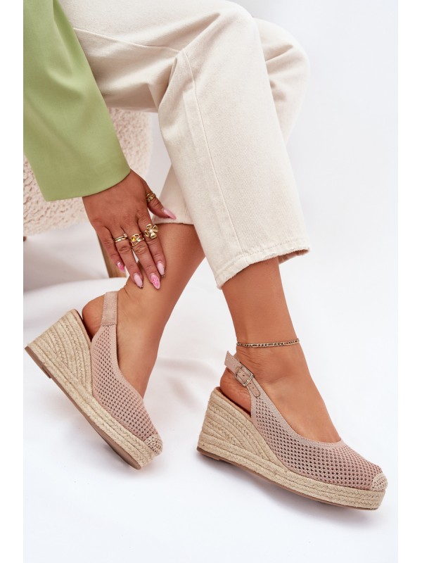 Womens wedge sandals with braiding pink Tulliata