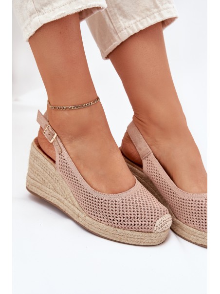 Womens wedge sandals with braiding pink Tulliata