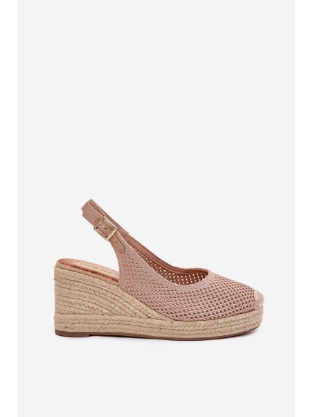 Womens wedge sandals with braiding pink Tulliata