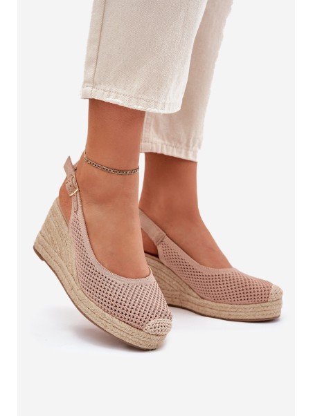 Womens wedge sandals with braiding pink Tulliata