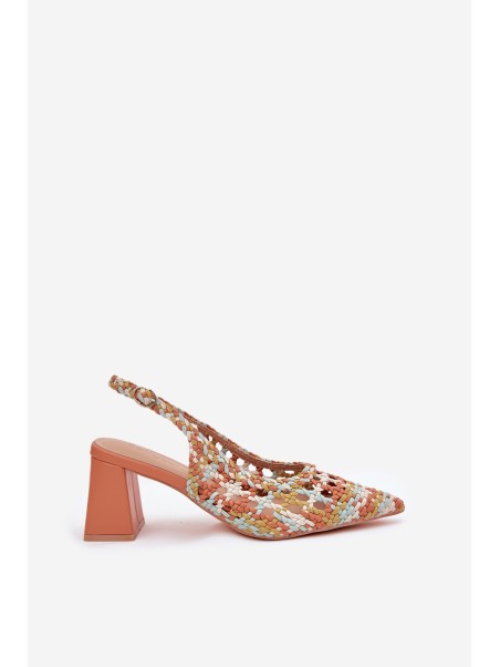 Sandals With Braiding On A Heel Multicolor Ebina