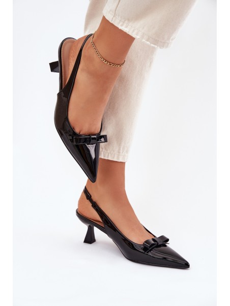 Patented High Heels With Bow Black Naylna