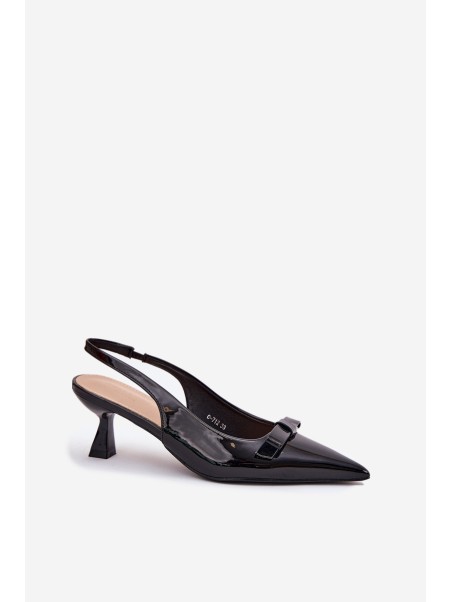Patented High Heels With Bow Black Naylna